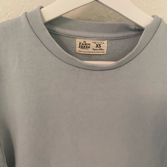 farm fresh Tops - Farm fresh, organic cotton sweatshirt, size extra, small, blue gray